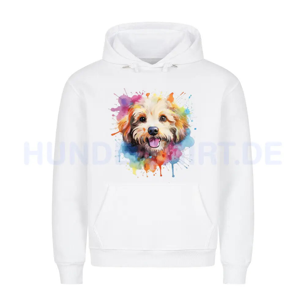 Premium Hoodie "Bologneser Paint" Weiß – hunde-shirt.de