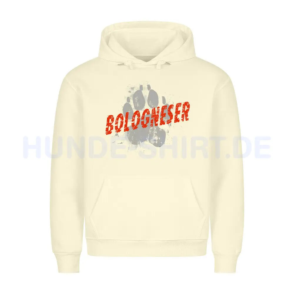 Premium Hoodie "Bologneser - PAW" Beige – hunde-shirt.de