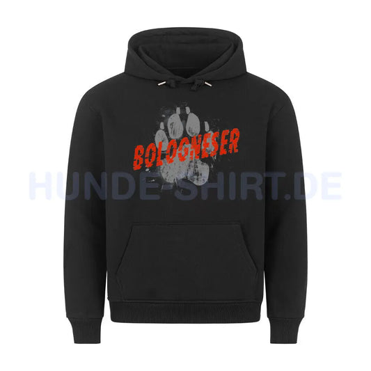 Premium Hoodie "Bologneser - PAW" Schwarz – hunde-shirt.de