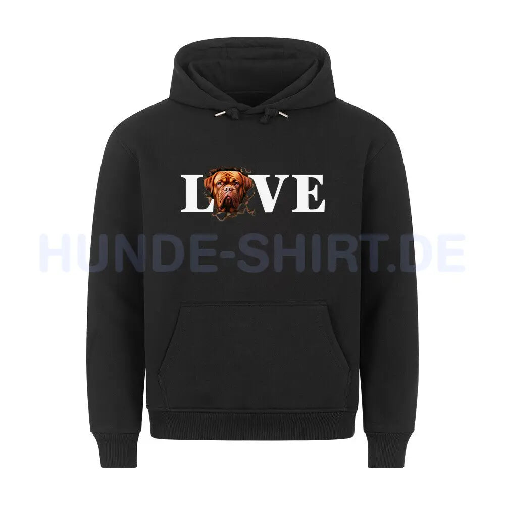 Premium Hoodie "Bordeauxdogge - LOVE" Schwarz – hunde-shirt.de