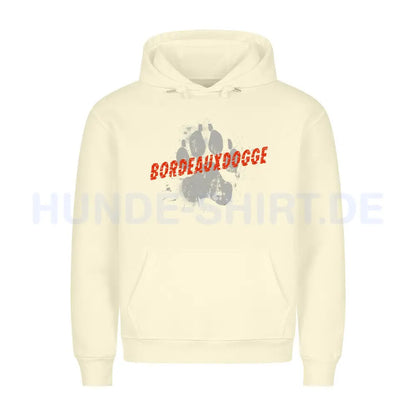 Premium Hoodie "Bordeauxdogge - PAW" Beige – hunde-shirt.de