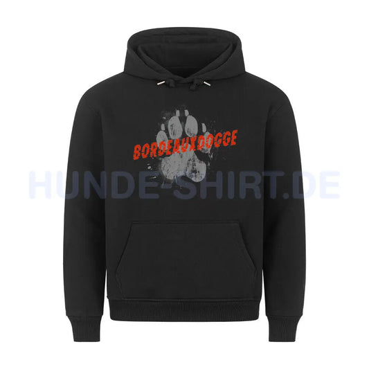 Premium Hoodie "Bordeauxdogge - PAW" Schwarz – hunde-shirt.de