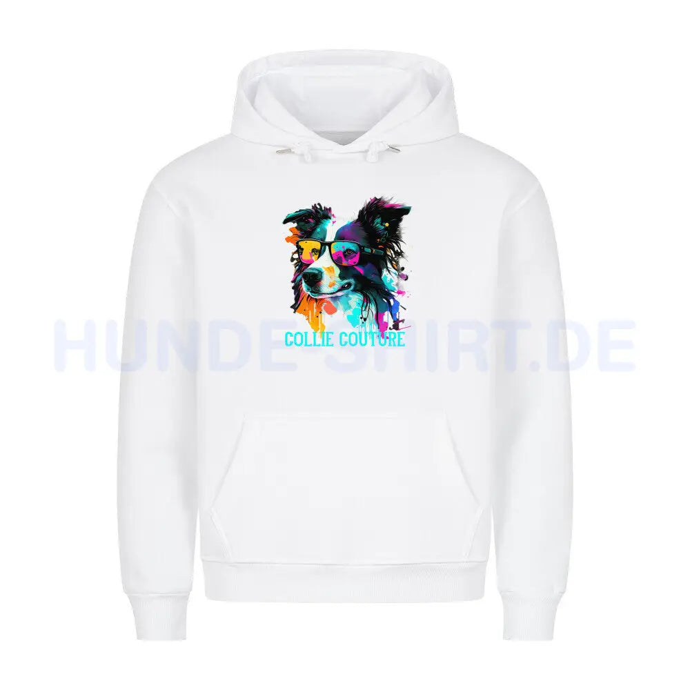 Premium Hoodie "Border Collie - Couture" Weiß – hunde-shirt.de