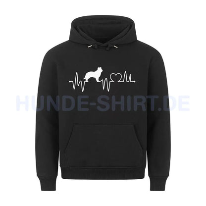 Premium Hoodie "Border Collie - Heartbeat" Schwarz – hunde-shirt.de