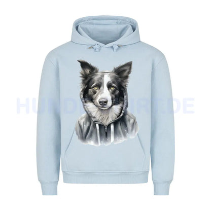 Premium Hoodie "Border Collie Hooded" Babyblau – hunde-shirt.de