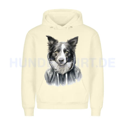 Premium Hoodie "Border Collie Hooded" Beige – hunde-shirt.de