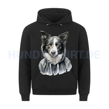 Premium Hoodie "Border Collie Hooded" Schwarz – hunde-shirt.de