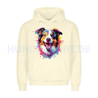 Premium Hoodie "Border Collie - Paint" Beige – hunde-shirt.de