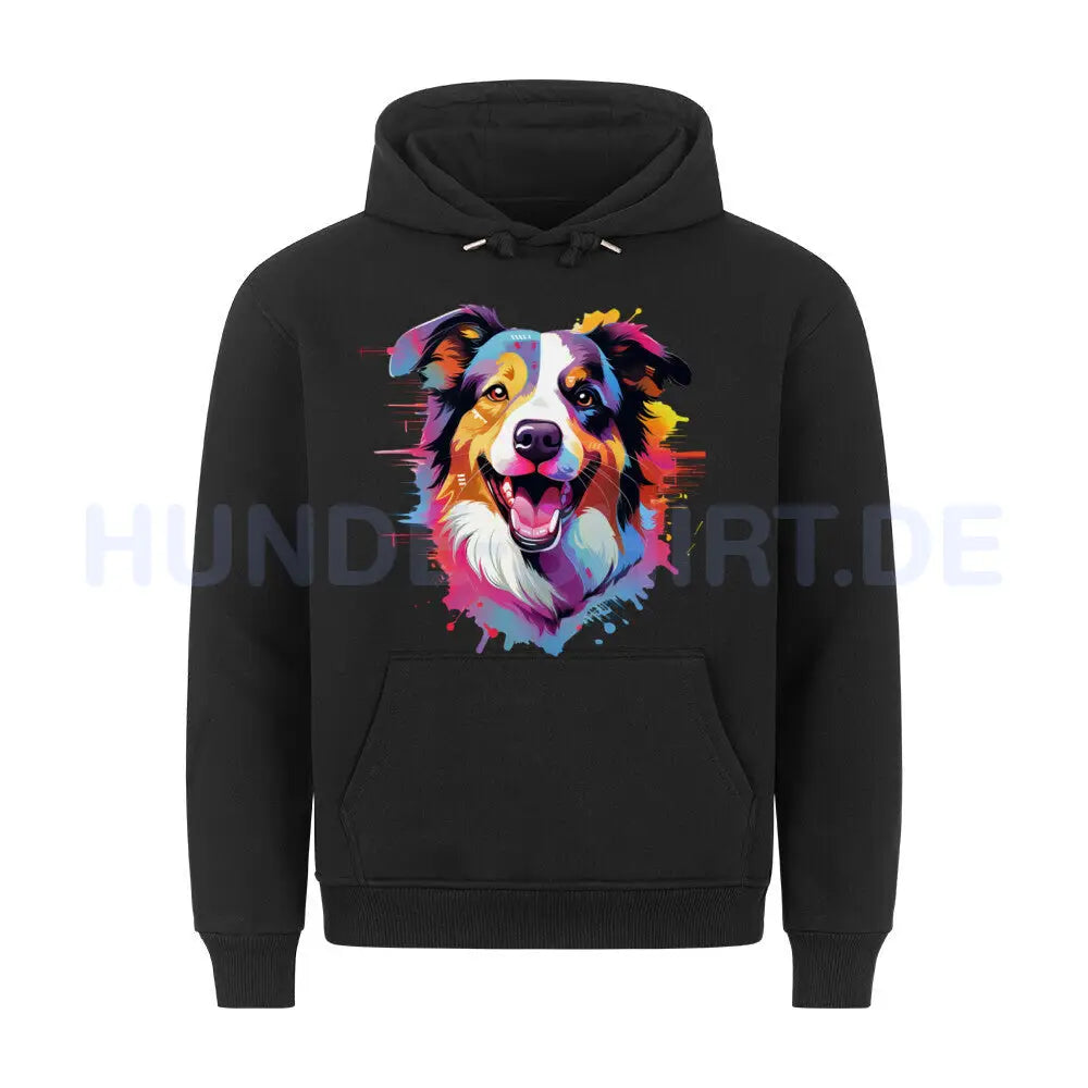 Premium Hoodie "Border Collie - Paint" Schwarz – hunde-shirt.de