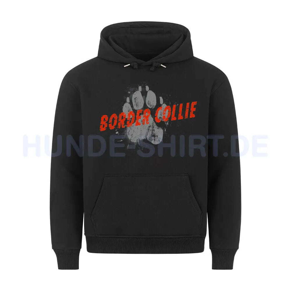 Premium Hoodie "Border Collie - PAW" Schwarz – hunde-shirt.de