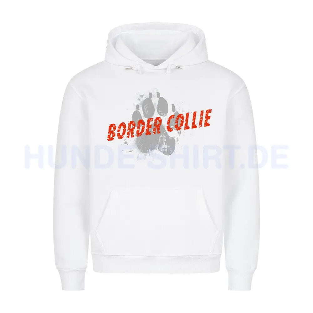 Premium Hoodie "Border Collie - PAW" Weiß – hunde-shirt.de