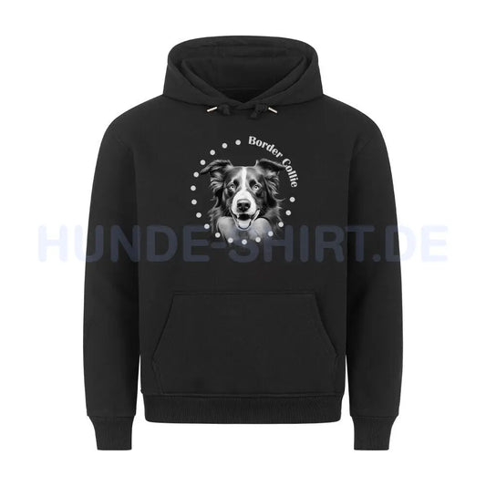 Premium Hoodie "Border Collie Rounded" Schwarz – hunde-shirt.de