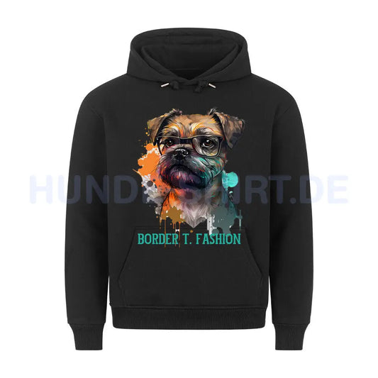 Premium Hoodie "Border Terrier - Fashion" Schwarz – hunde-shirt.de