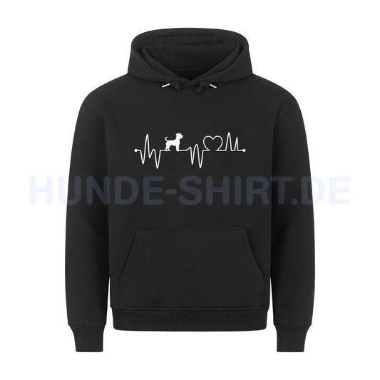 Premium Hoodie "Border Terrier - Heartbeat" Schwarz – hunde-shirt.de