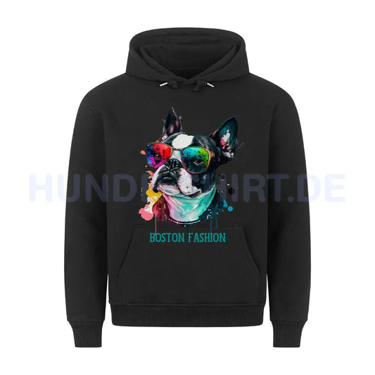 Premium Hoodie "Boston Terrier - Fashion" Schwarz – hunde-shirt.de