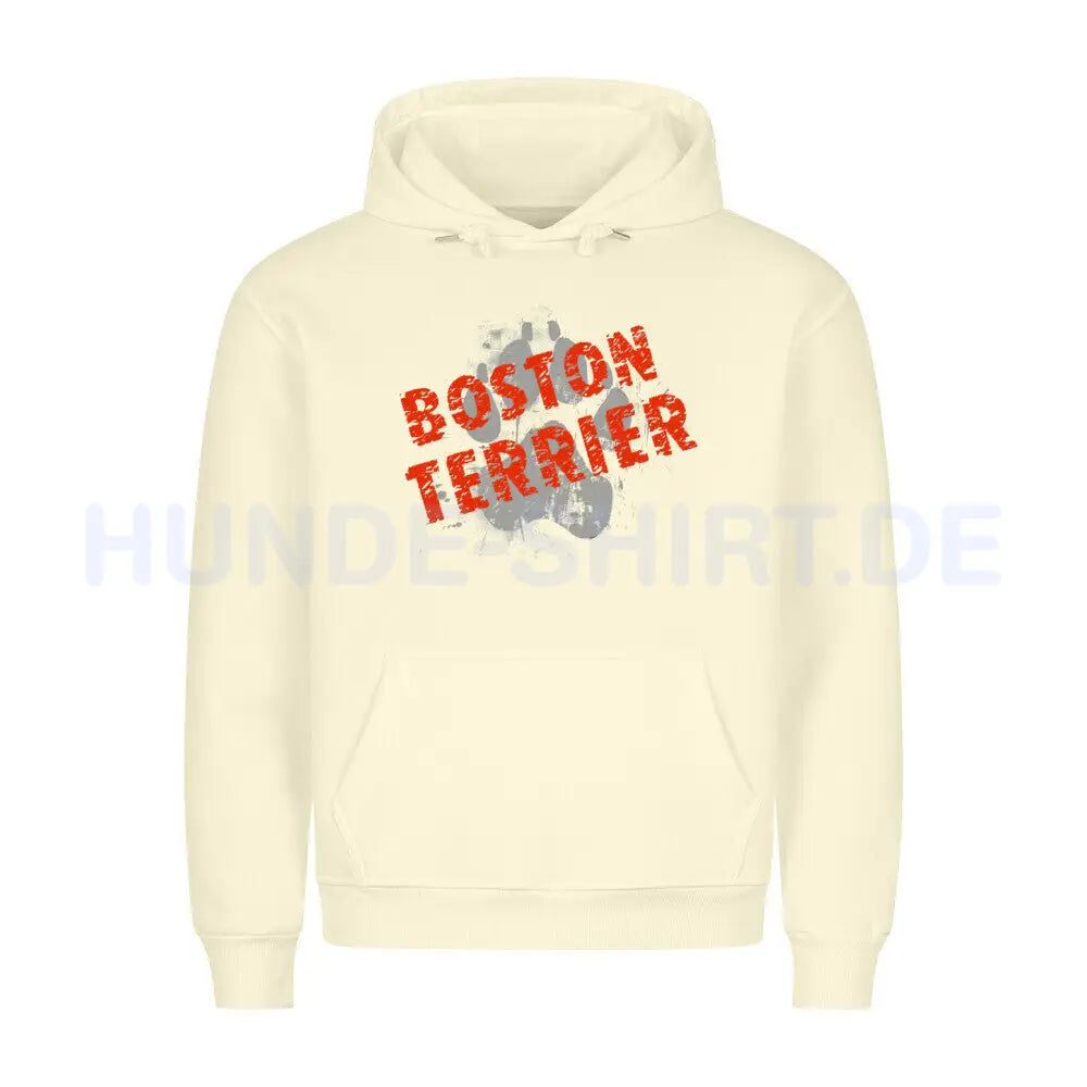 Premium Hoodie "Boston Terrier - PAW" Beige – hunde-shirt.de