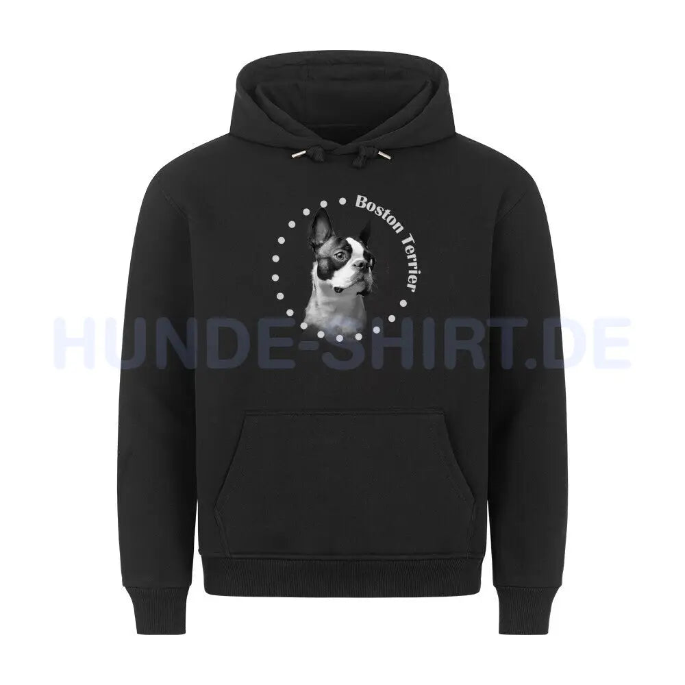 Premium Hoodie "Boston Terrier Rounded" Schwarz – hunde-shirt.de