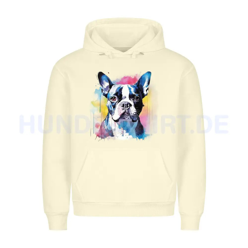 Premium Hoodie "Boston Terrier Splash" Beige – hunde-shirt.de