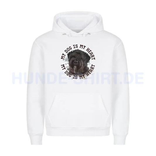 Premium Hoodie "Bouvier HEART" Weiß – hunde-shirt.de