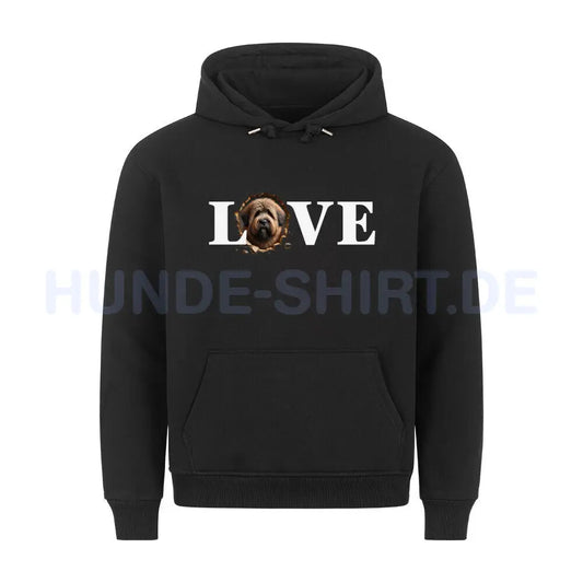 Premium Hoodie "Bouvier ( hell ) - LOVE" Schwarz – hunde-shirt.de