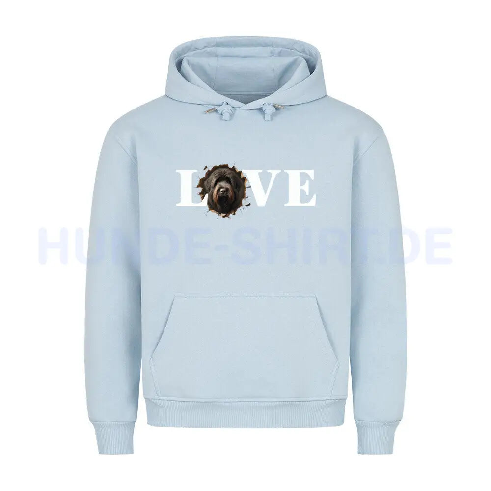 Premium Hoodie "Bouvier - LOVE" Babyblau – hunde-shirt.de