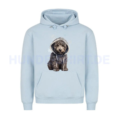 Premium Hoodie "Bouvier Winter" Babyblau – hunde-shirt.de