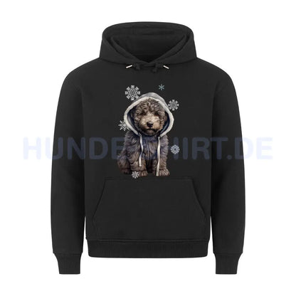 Premium Hoodie "Bouvier Winter" Schwarz – hunde-shirt.de