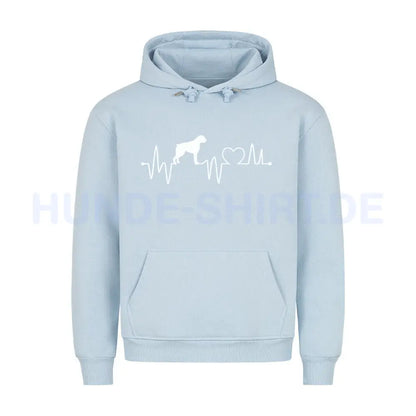 Premium Hoodie "Boxer - Heartbeat" Babyblau – hunde-shirt.de