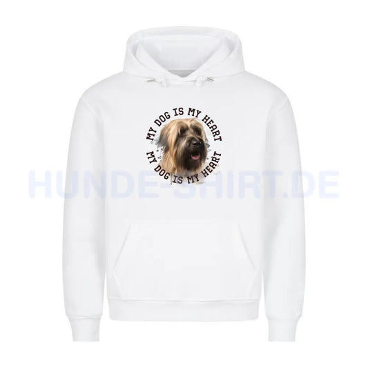 Premium Hoodie "Briard HEART 2" Weiß – hunde-shirt.de