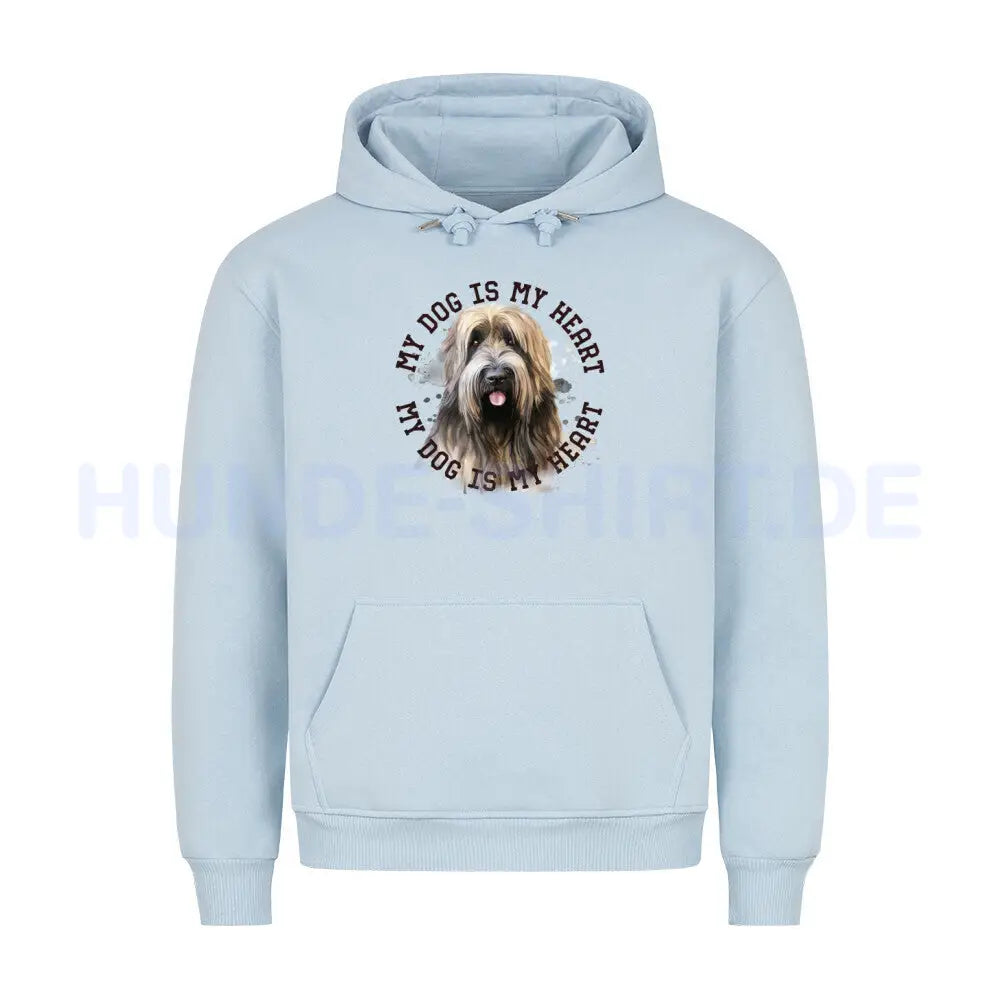 Premium Hoodie "Briard HEART" Babyblau – hunde-shirt.de