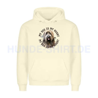 Premium Hoodie "Briard HEART" Beige – hunde-shirt.de