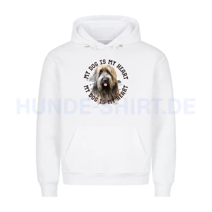 Premium Hoodie "Briard HEART" Weiß – hunde-shirt.de