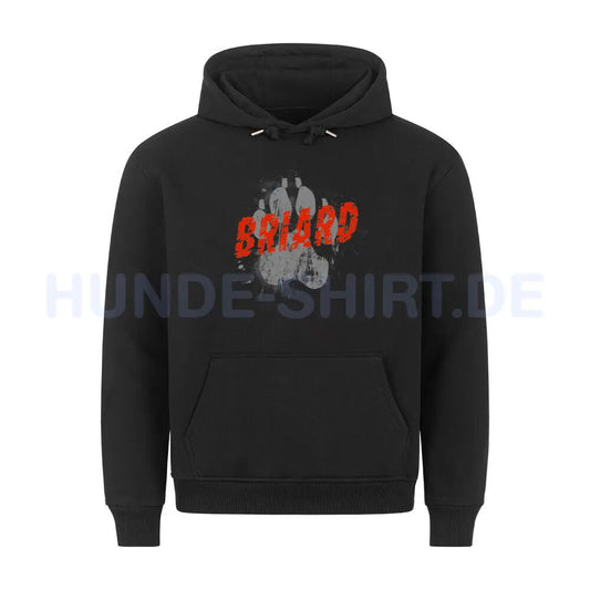 Premium Hoodie "Briard - PAW" Schwarz – hunde-shirt.de