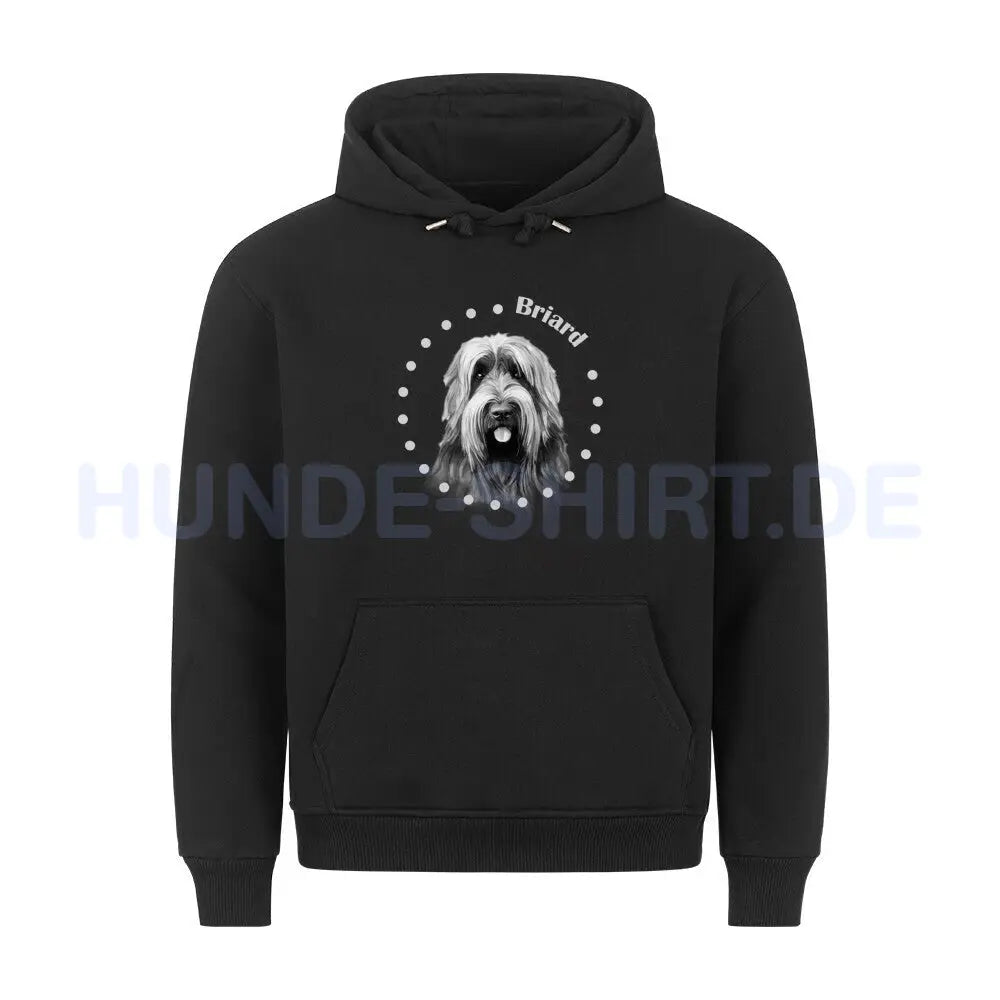 Premium Hoodie "Briard Rounded" Schwarz – hunde-shirt.de