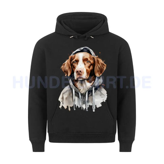 Premium Hoodie "Brittany Spaniel Hooded" Schwarz – hunde-shirt.de