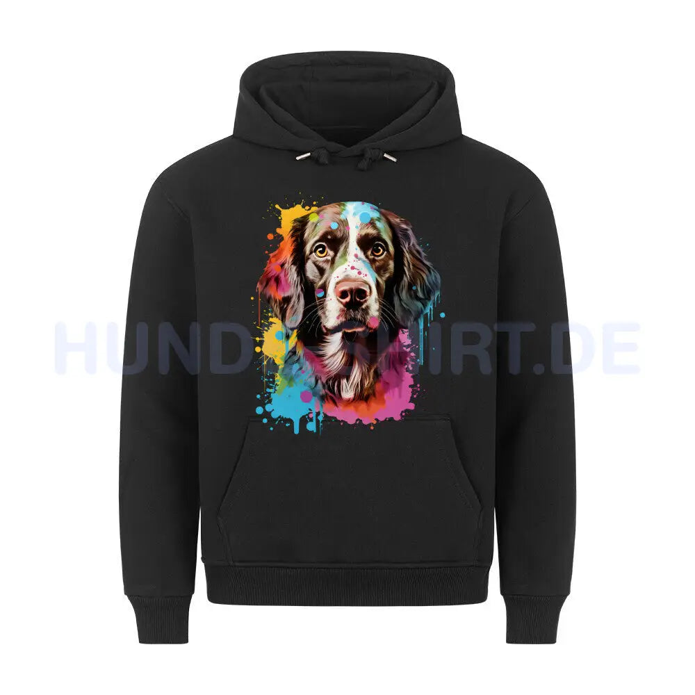 Premium Hoodie "Brittany Spaniel - Paint" Schwarz – hunde-shirt.de