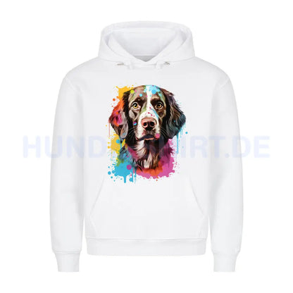 Premium Hoodie "Brittany Spaniel - Paint" Weiß – hunde-shirt.de