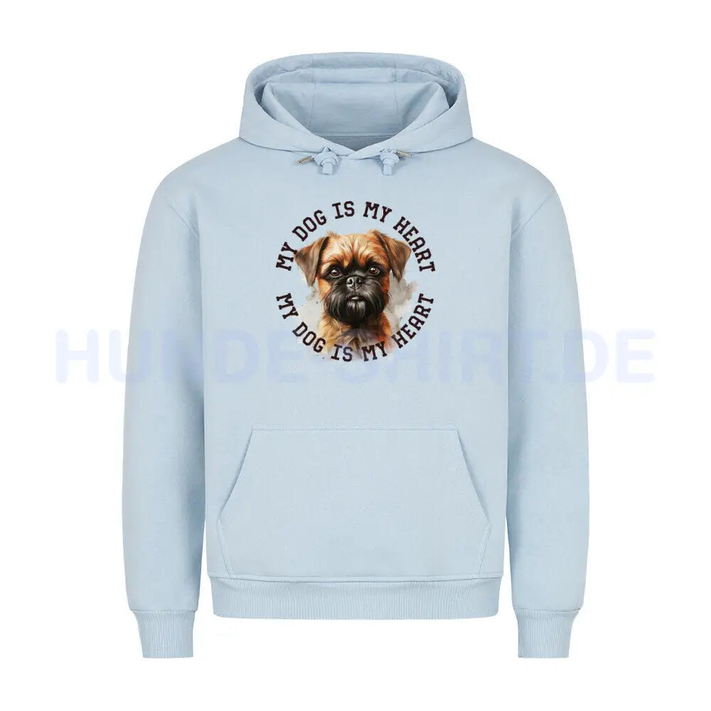 Premium Hoodie "Brüsseler Griffon HEART" Babyblau – hunde-shirt.de