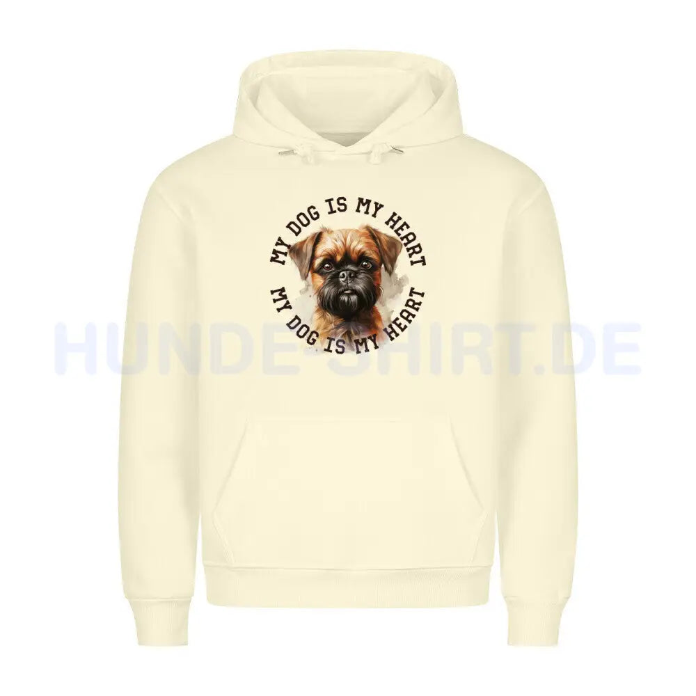 Premium Hoodie "Brüsseler Griffon HEART" Beige – hunde-shirt.de