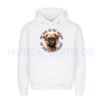 Premium Hoodie "Brüsseler Griffon HEART" Weiß – hunde-shirt.de