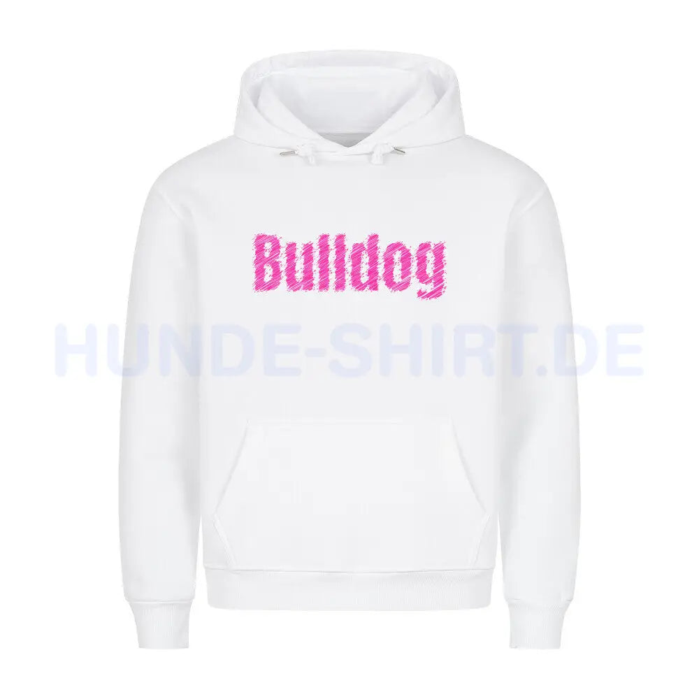 Premium Hoodie "Bulldog" Weiß – hunde-shirt.de