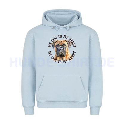 Premium Hoodie "Bullmastiff HEART" Babyblau – hunde-shirt.de