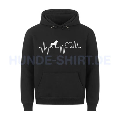 Premium Hoodie "Bullmastiff - Heartbeat" Schwarz – hunde-shirt.de