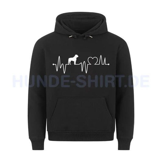 Premium Hoodie "Bullmastiff - Heartbeat" Schwarz – hunde-shirt.de