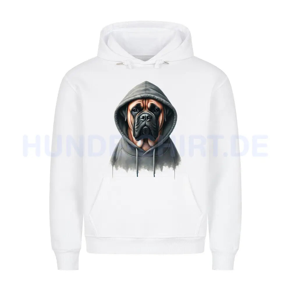 Premium Hoodie "Bullmastiff - Hooded" Weiß – hunde-shirt.de