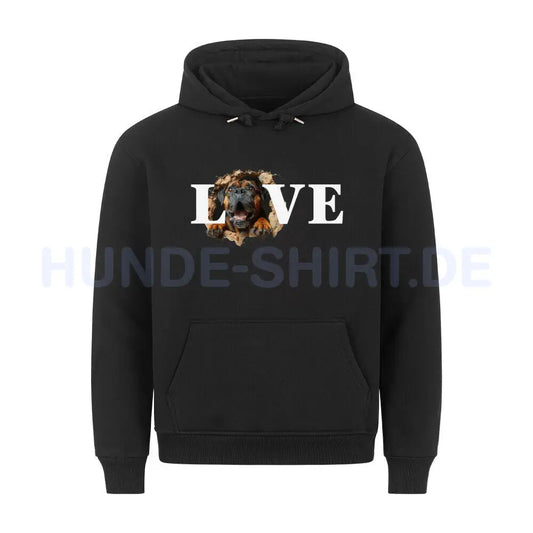 Premium Hoodie "Bullmastiff - LOVE" Schwarz – hunde-shirt.de