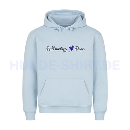 Premium Hoodie "Bullmastiff - Papa" Babyblau – hunde-shirt.de