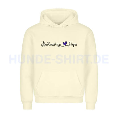 Premium Hoodie "Bullmastiff - Papa" Beige – hunde-shirt.de