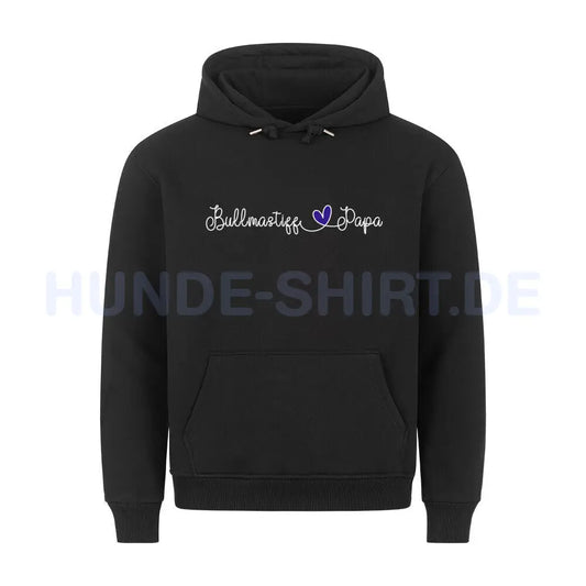 Premium Hoodie "Bullmastiff - Papa" Schwarz – hunde-shirt.de