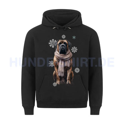 Premium Hoodie "Bullmastiff Winter" Schwarz – hunde-shirt.de